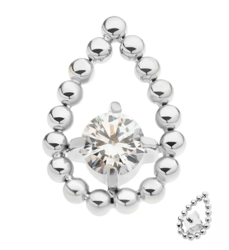 Droplet CZ Internally Threaded Titanium Top