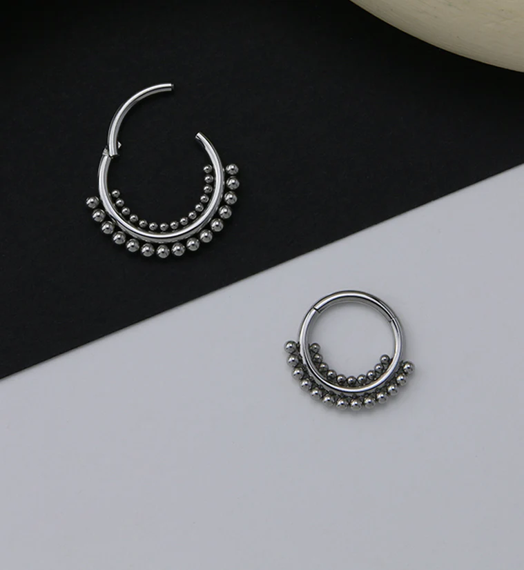 Double Beaded Tier Hinged Segment Ring - Image 3