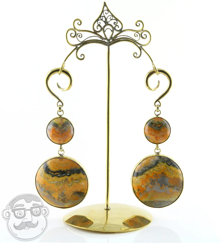 Double Bumblebee Jasper Stone Ear Weights Version 1 - Image 2