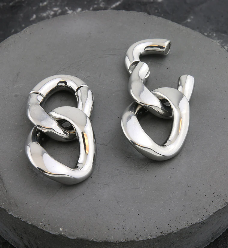 Double Chain Link Hinged Ear Weights - Image 2