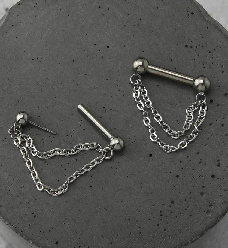 Double Dangle Chain Threadless Barbell - Image 2