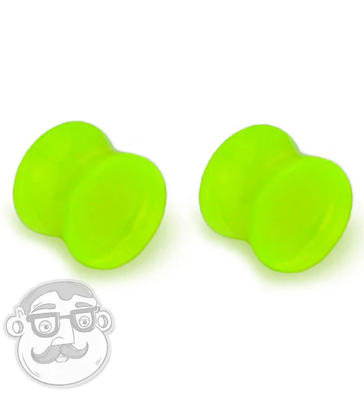 Double Flare Glow In The Dark Neon Green Plugs - Image 3