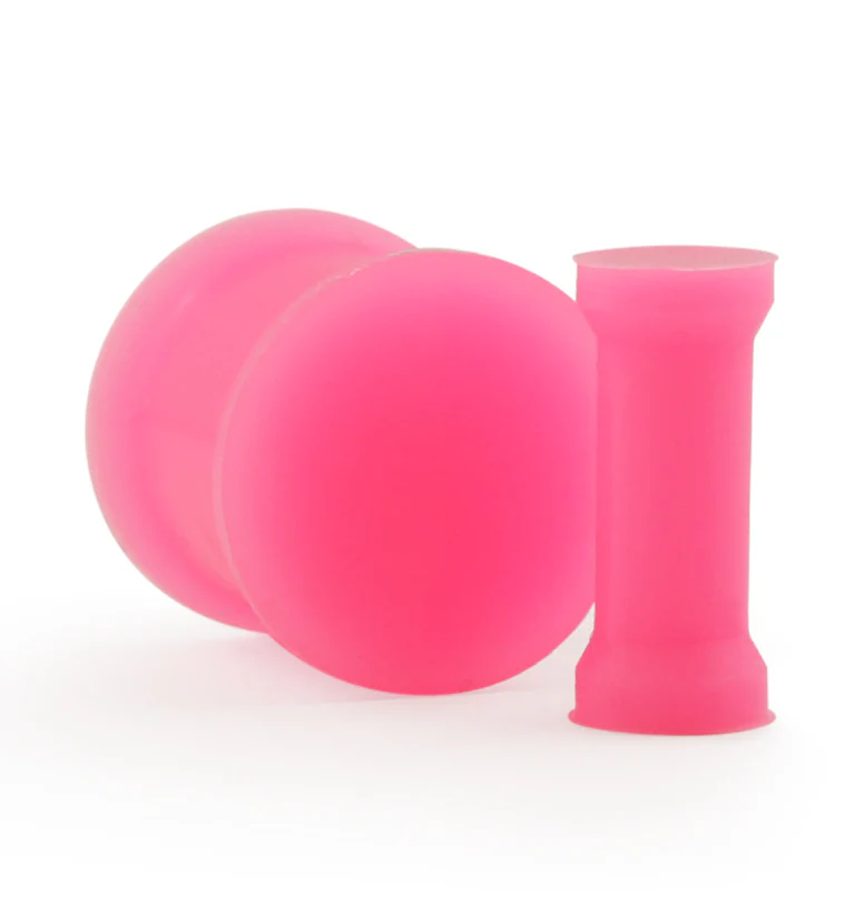 Double Flare Pink Silicone Plugs (CLOSE OUT)