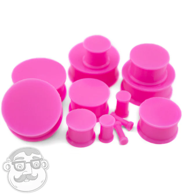 Double Flare Pink Silicone Plugs (CLOSE OUT) - Image 2