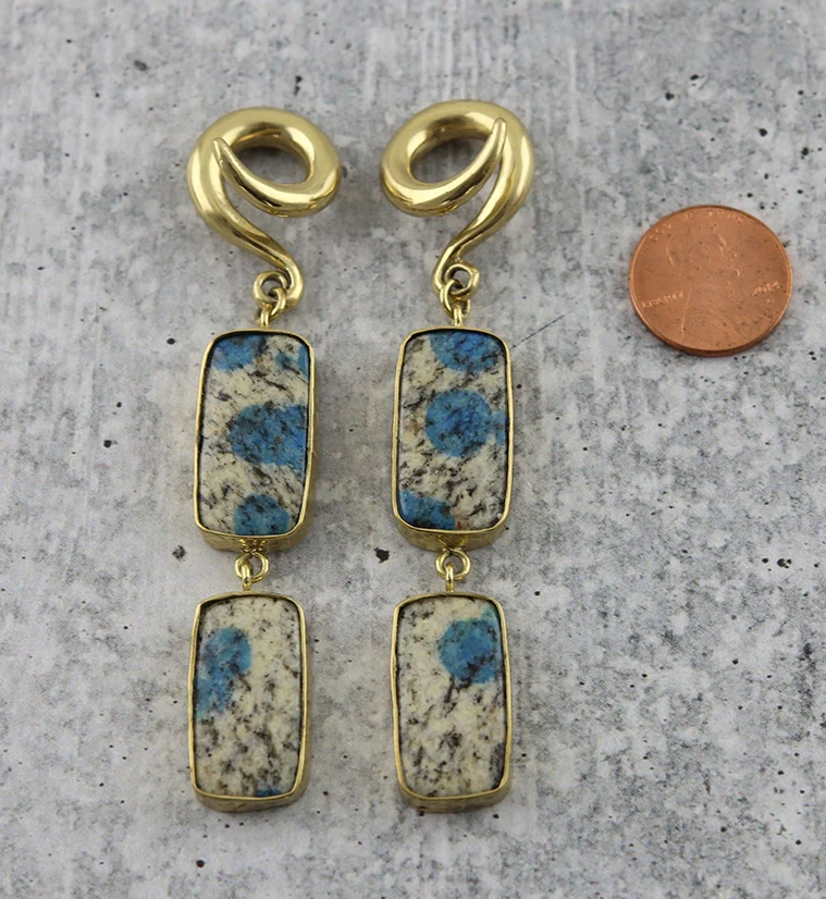 Double K2 Jasper Stone Ear Weights - Image 3