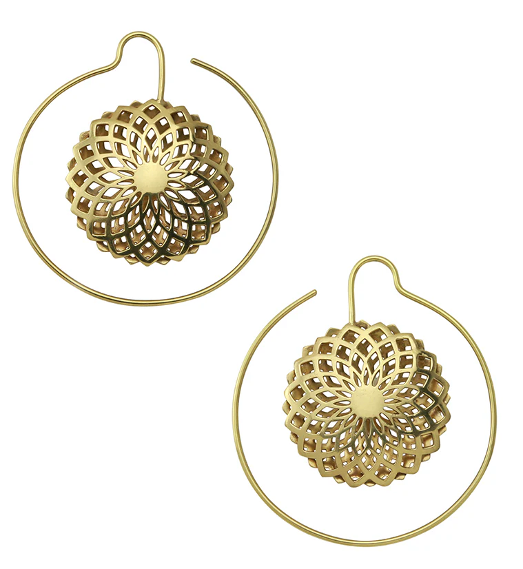 Double Mandala Brass Earrings - Image 3