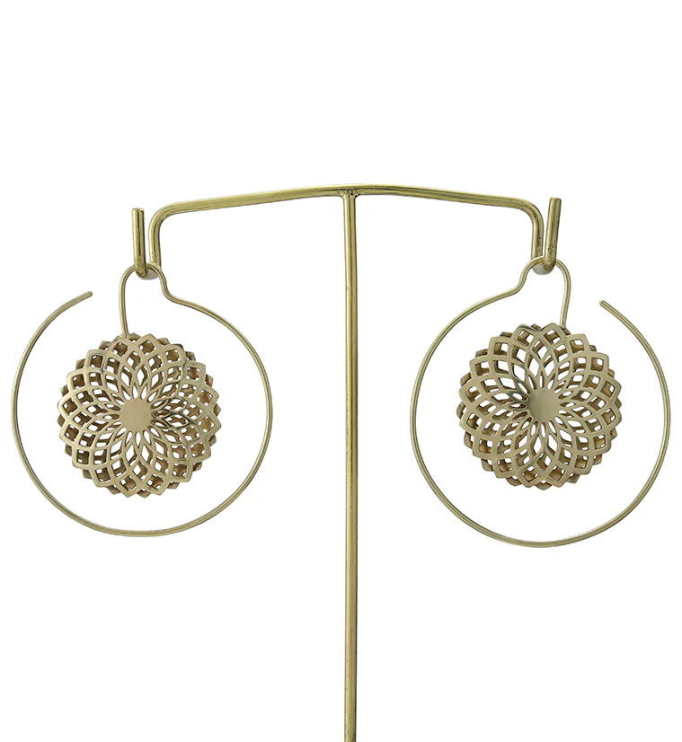 Double Mandala Brass Earrings - Image 4