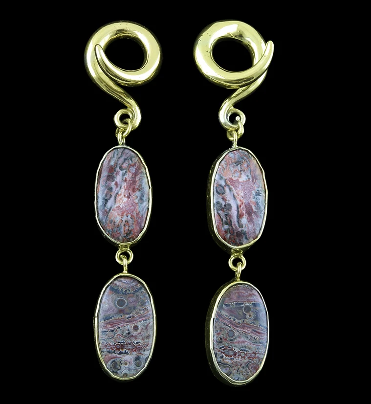 Double Ocean Jasper Stone Ear Weights