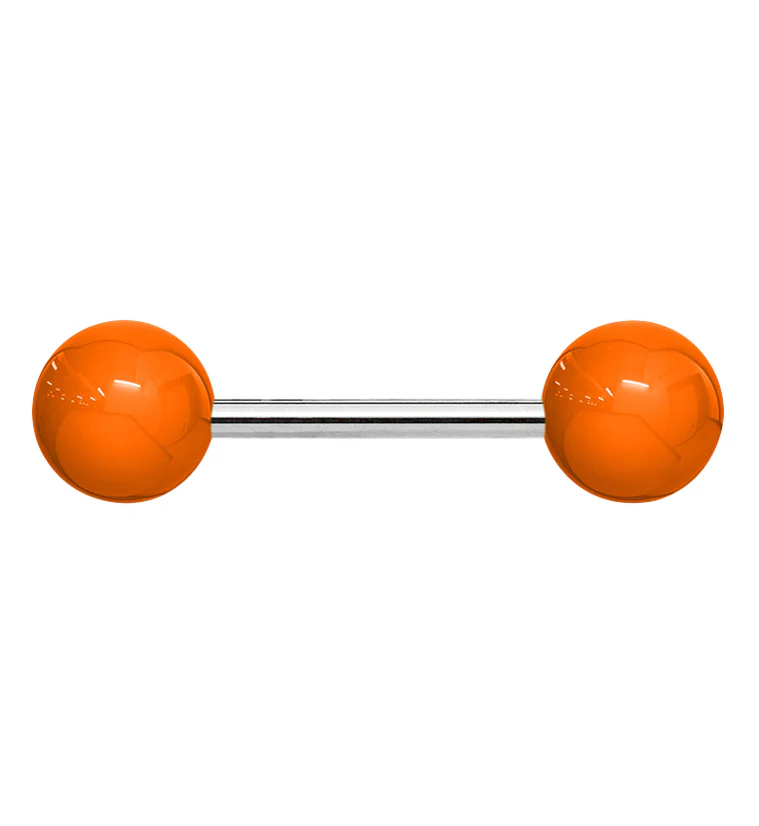 Double Orange Ball Stainless Steel Barbell