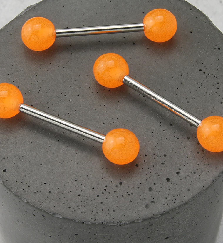Double Orange Ball Stainless Steel Barbell - Image 2