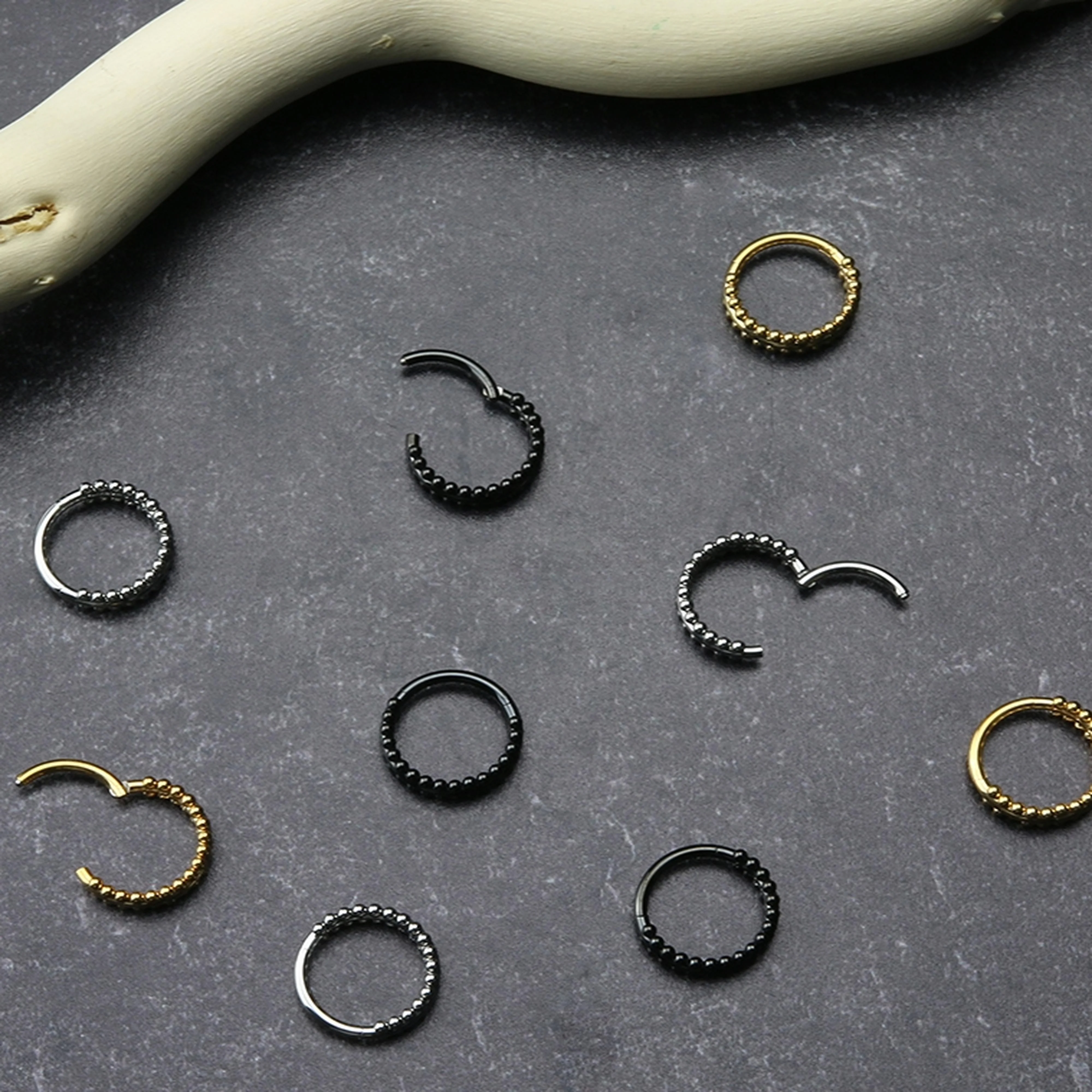 Double Sided Bead Hinged Segment Ring - Image 2