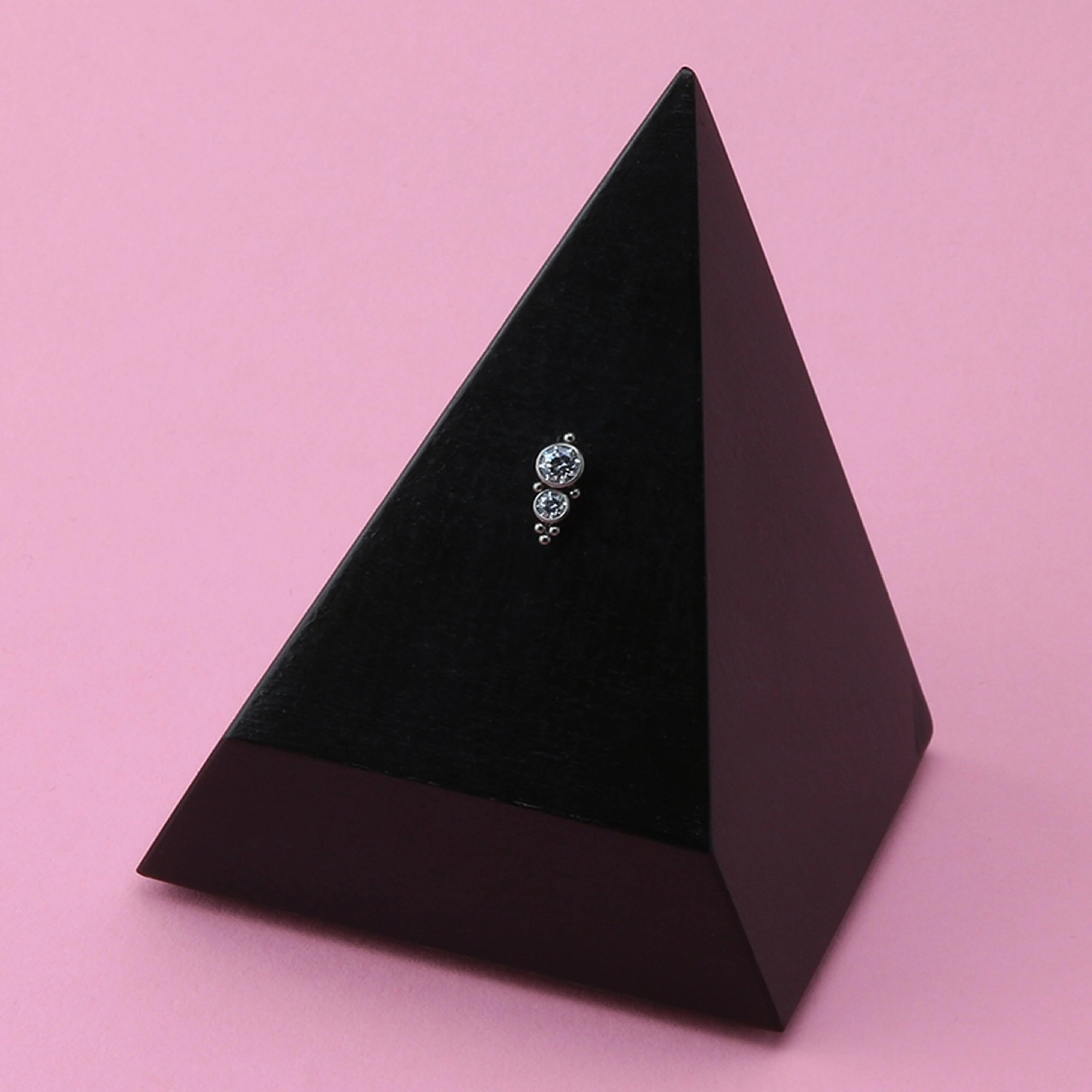 Double Swarovski CZ Titanium Threadless Top - Image 3
