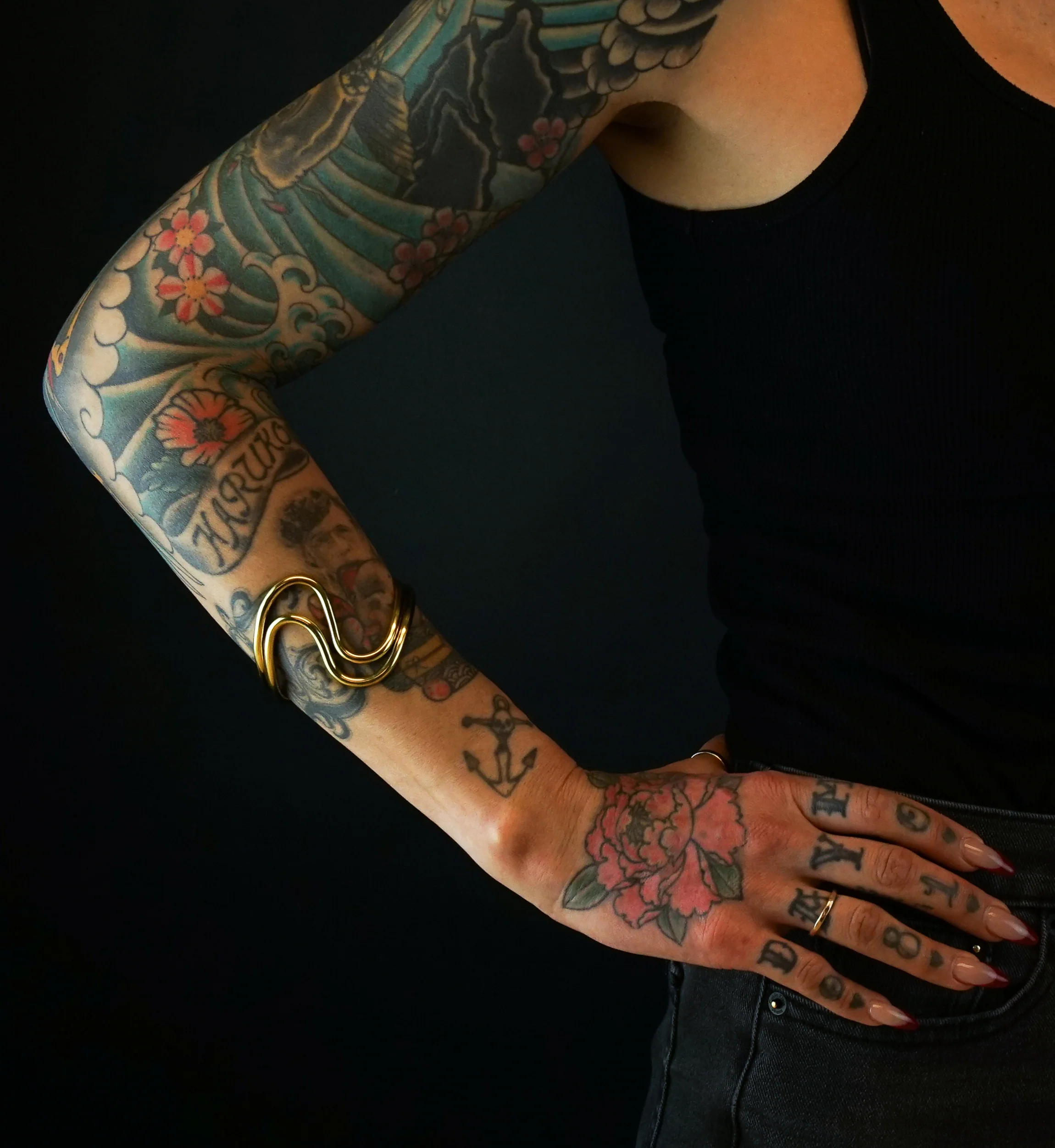 Swerve Brass Bangle