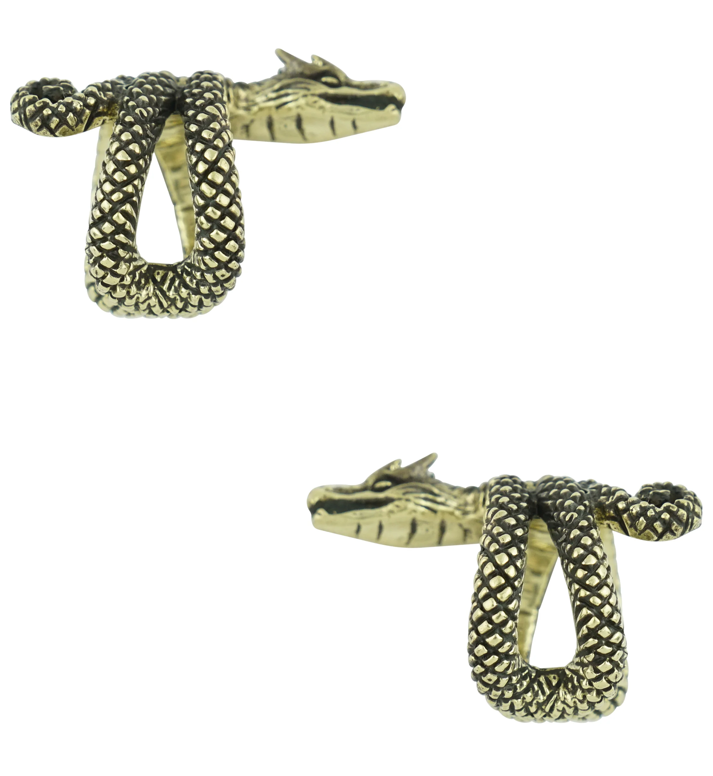 Dragon Wrap Brass Hinged Stretched Ear Cuffs - Image 3