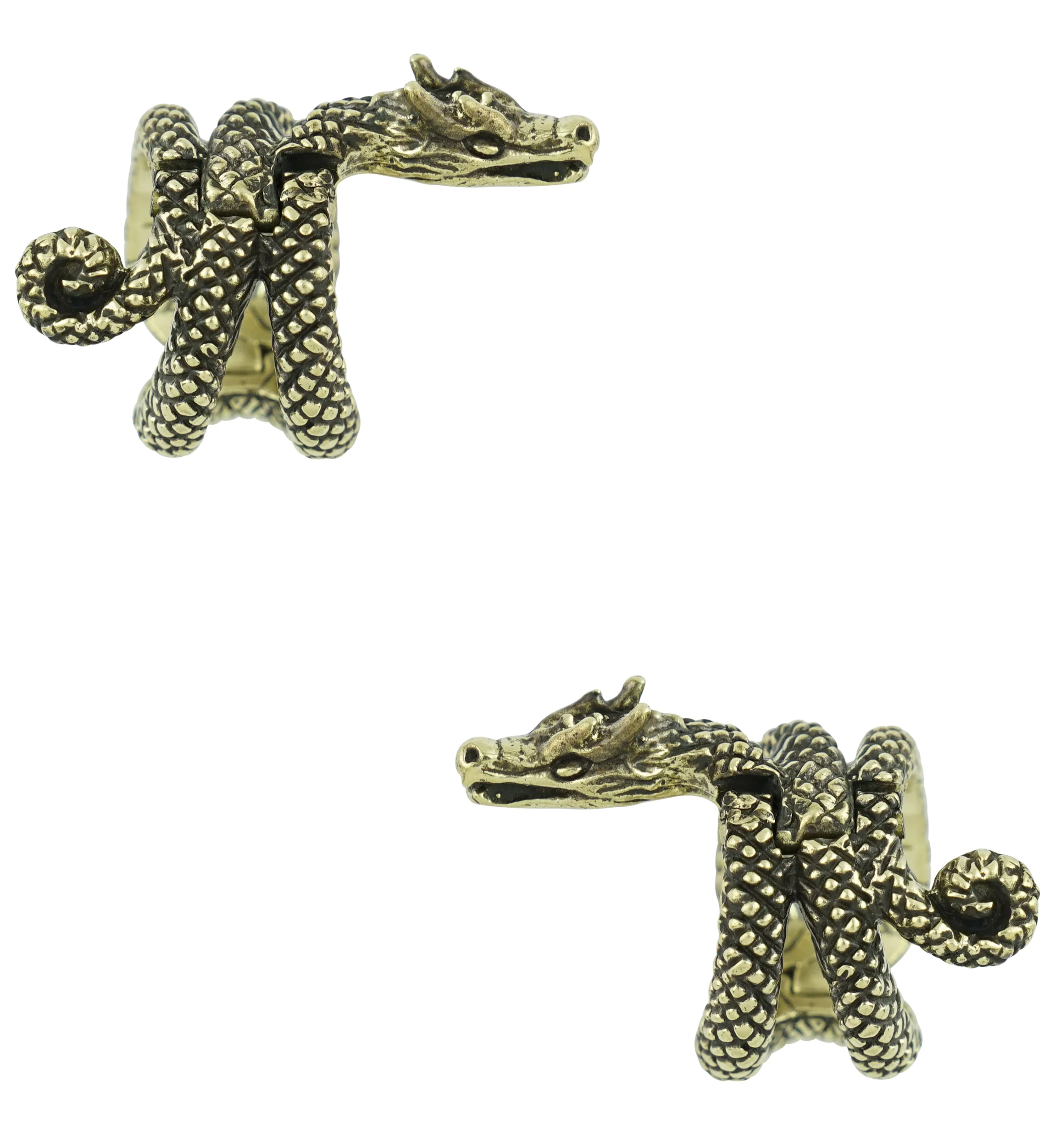 Dragon Wrap Brass Hinged Stretched Ear Cuffs - Image 4