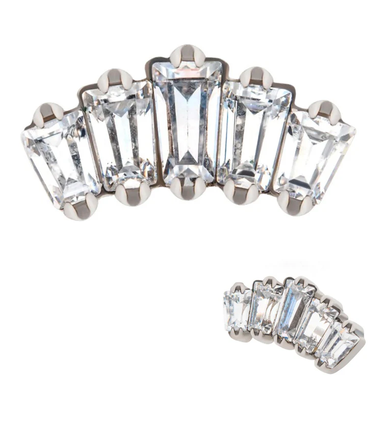 Drape CZ Titanium Threadless Top