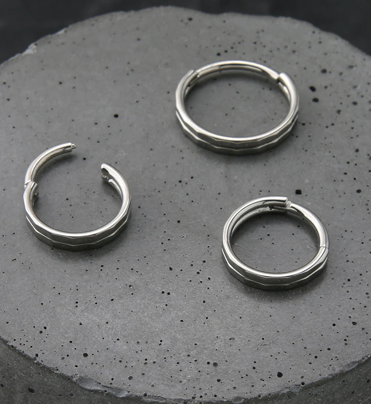 Double Crinkle Titanium Hinged Segment Ring