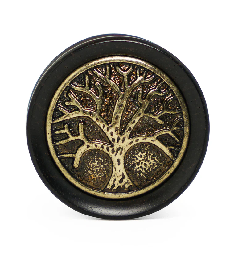 Ebony Wood Plugs with Tree of Life Inlay - Image 2