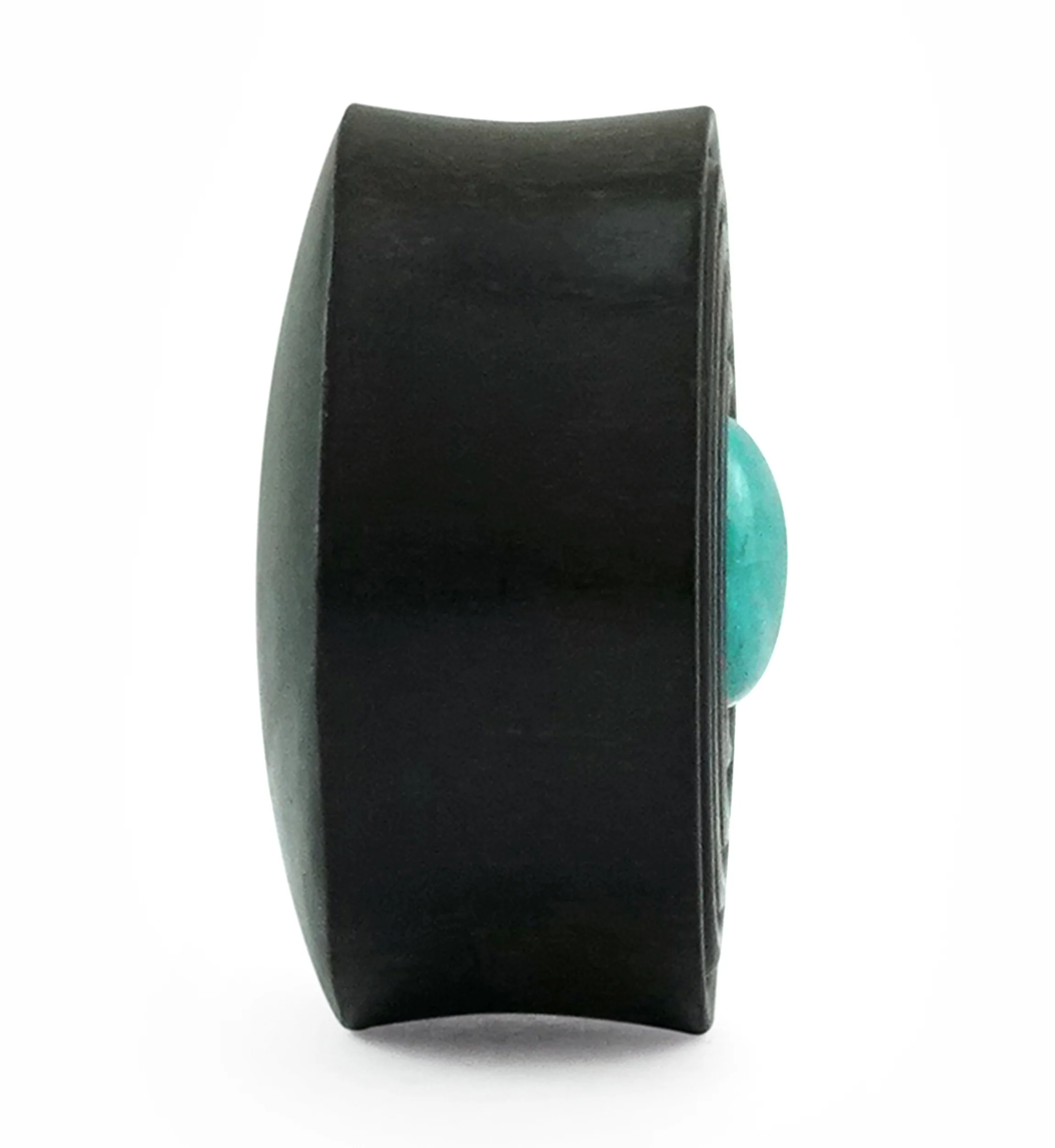 Ecliptic Amazonite Stone Areng Wood Double Flare Plugs - Image 3