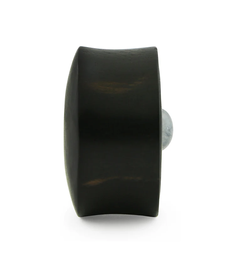 Ecliptic Areng Wood Plugs With Grade AA Moonstone Inlay - Image 4
