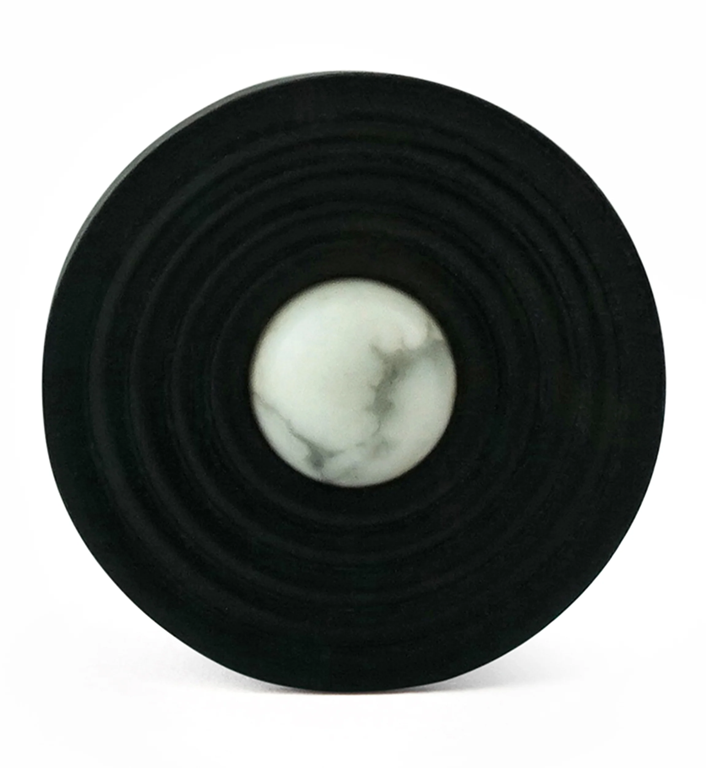 Ecliptic White Howlite Stone Areng Wood Double Flare Plugs - Image 3