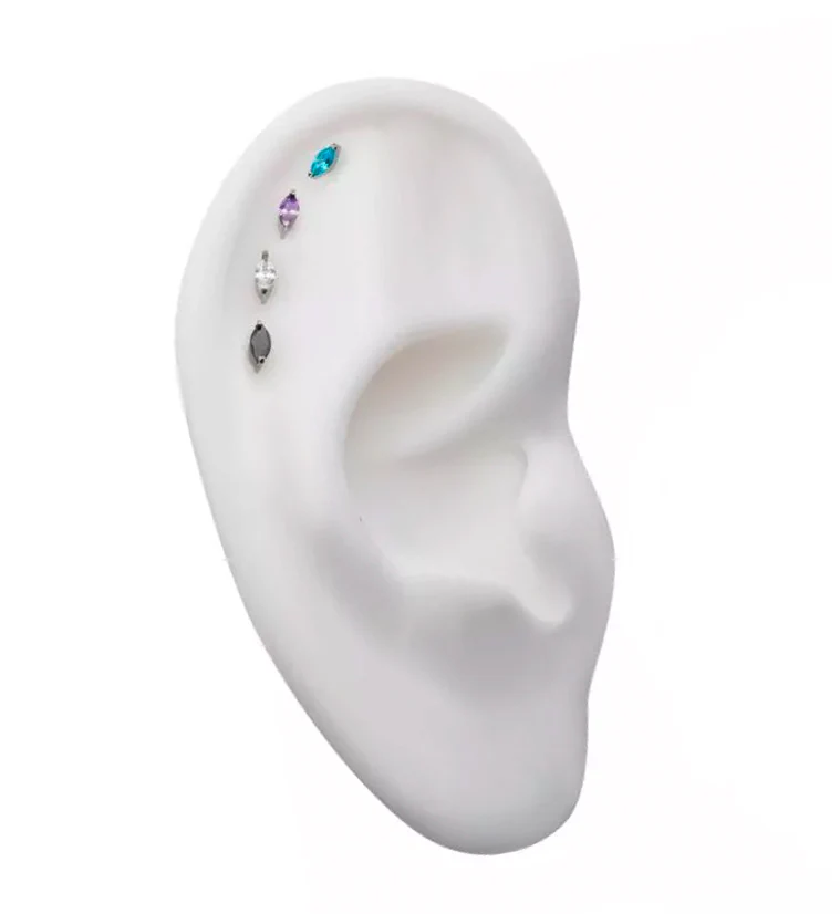 Empress Amethyst CZ Threadless Titanium Top - Image 3