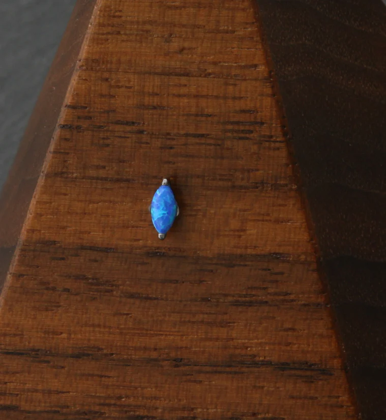Empress Blue Opalite Threadless Titanium Top - Image 2