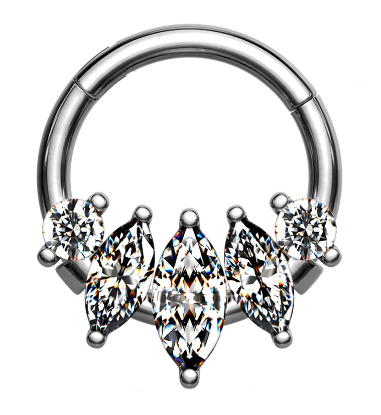 Empress CZ Hinged Segment Ring