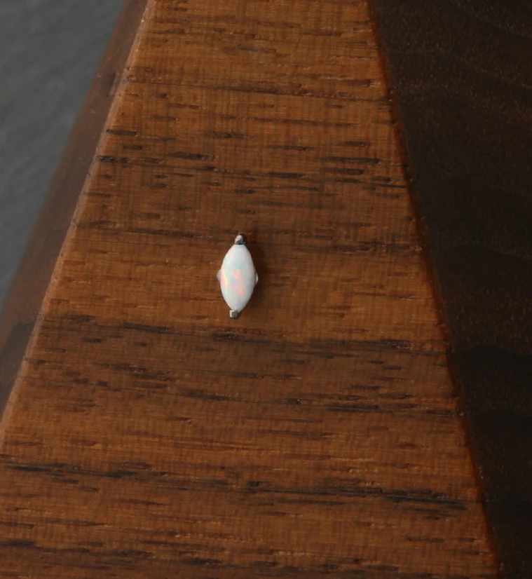 Empress White Opalite Threadless Titanium Top - Image 2
