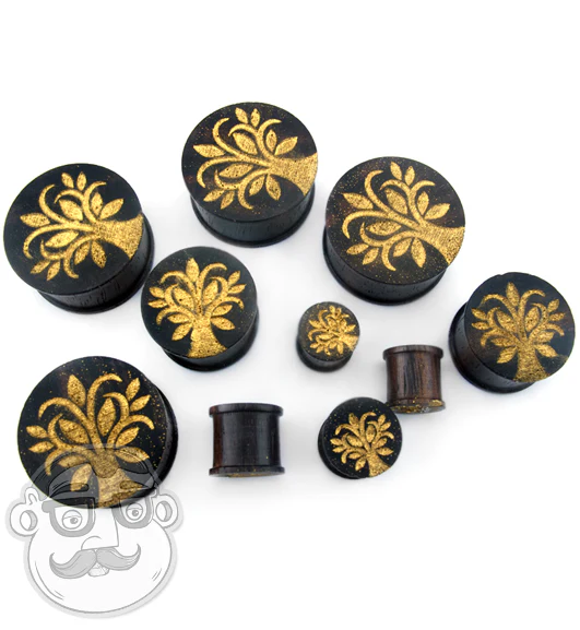 Engraved Filigree Tree Sono Wood Plugs - Image 5