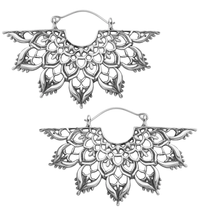 Exult Mandala White Brass Hangers / Earrings