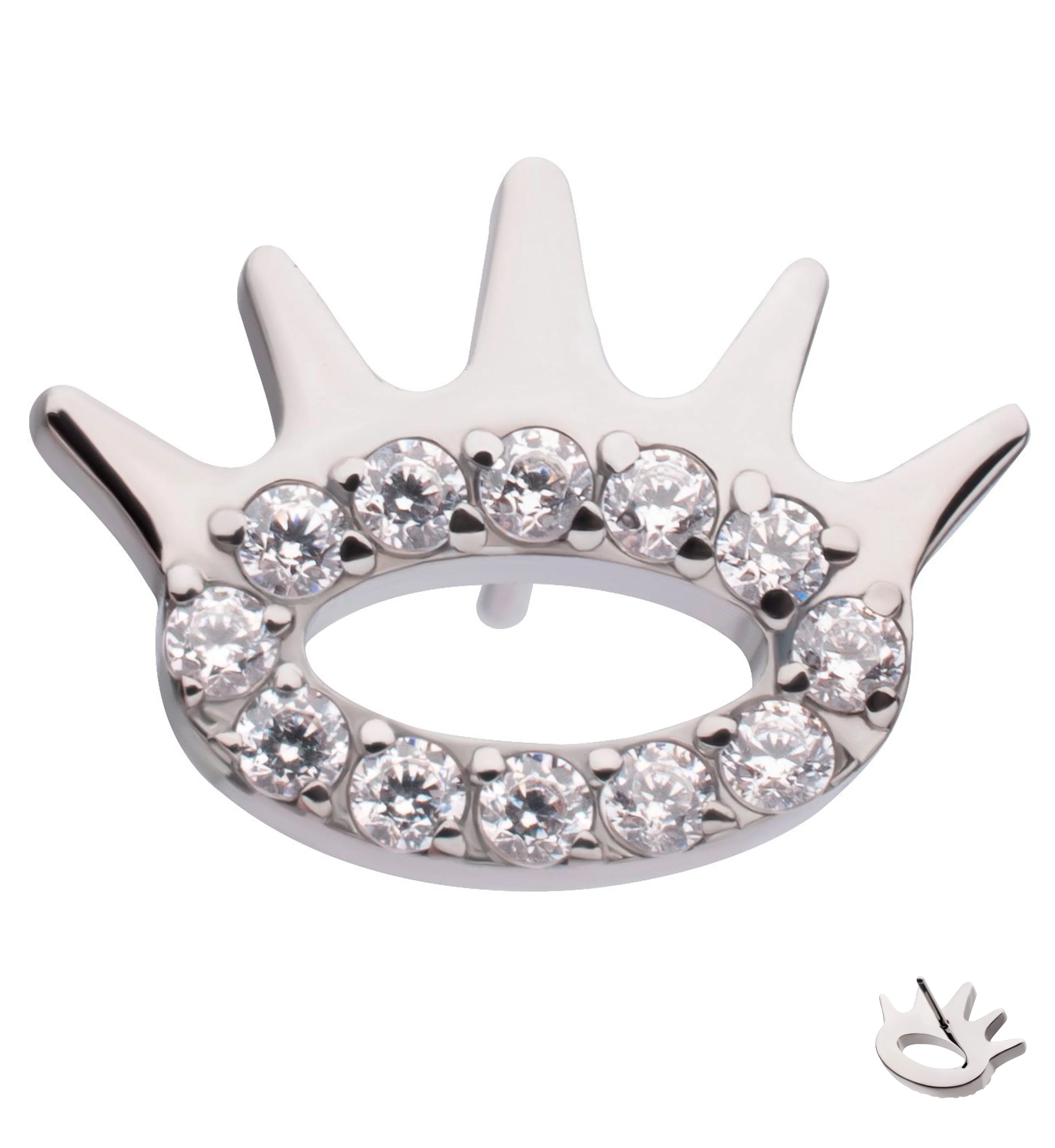 Eyelash Clear CZ Titanium Threadless Top