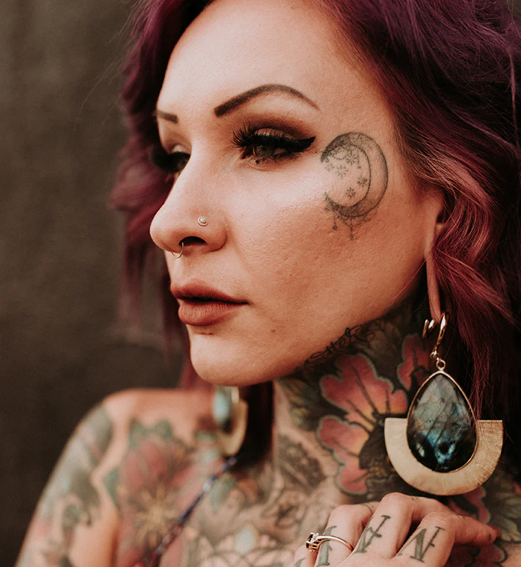 Fault Labradorite Stone Hanging Ear Weights - Image 4