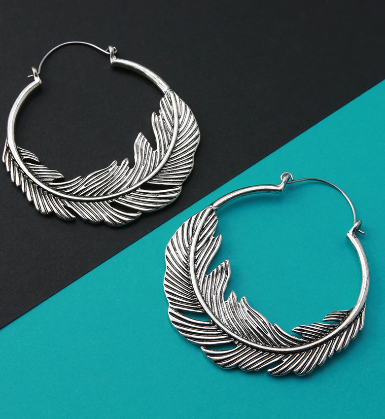 Feather Plug Hoops - Image 2
