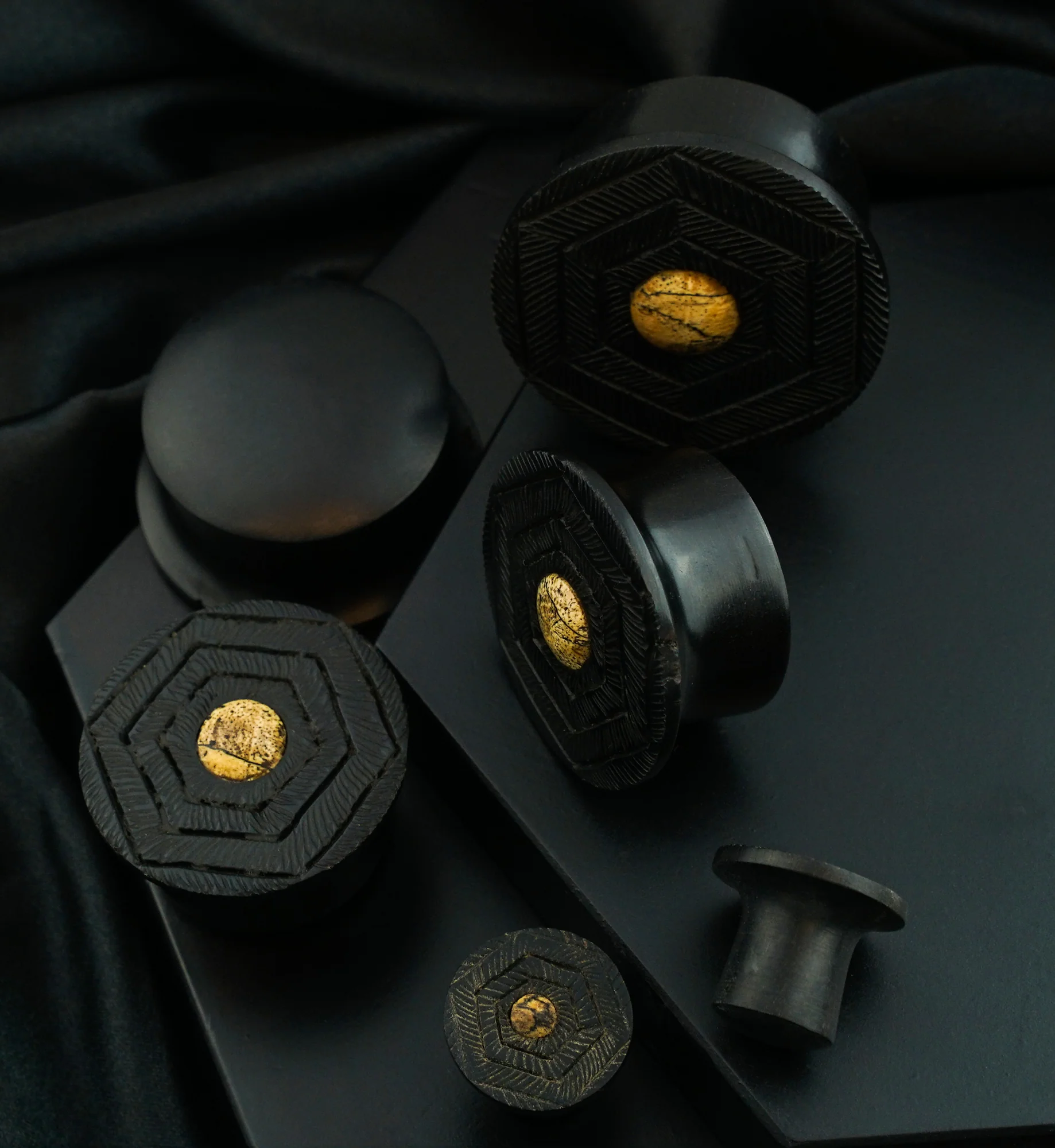 Boundary Geo Areng Wood With Tamarind Wood Inlay Mayan Flare Plugs - Image 2