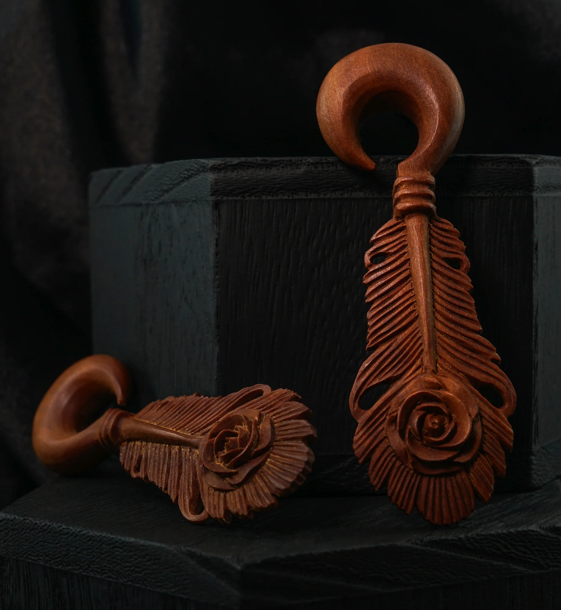 Feathered Rosebud Saba Wooden Hangers - Image 2