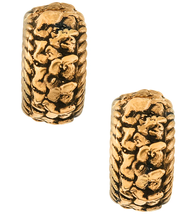 Fiber Rose Gold Brass Hinged Stretched Ear Cuffs - Image 3