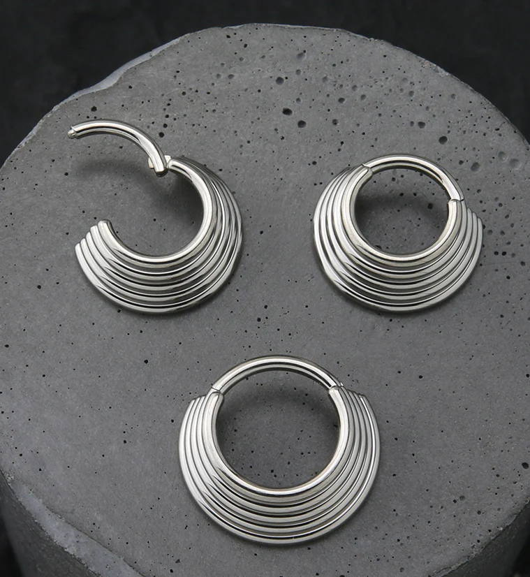 Five Layered Titanium Hinged Segment Ring - Image 2