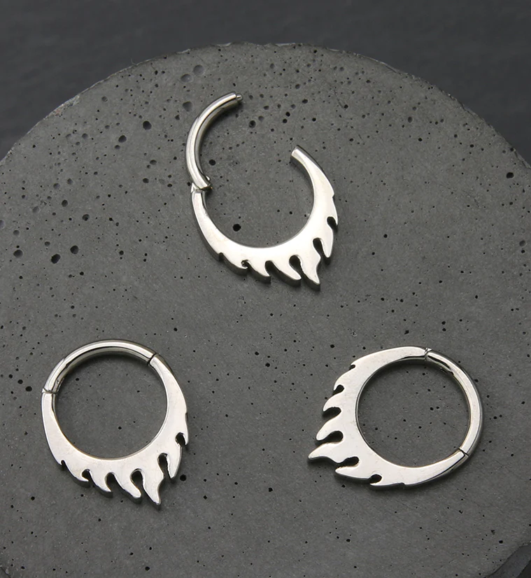 Flame Titanium Hinged Segment Ring - Image 2