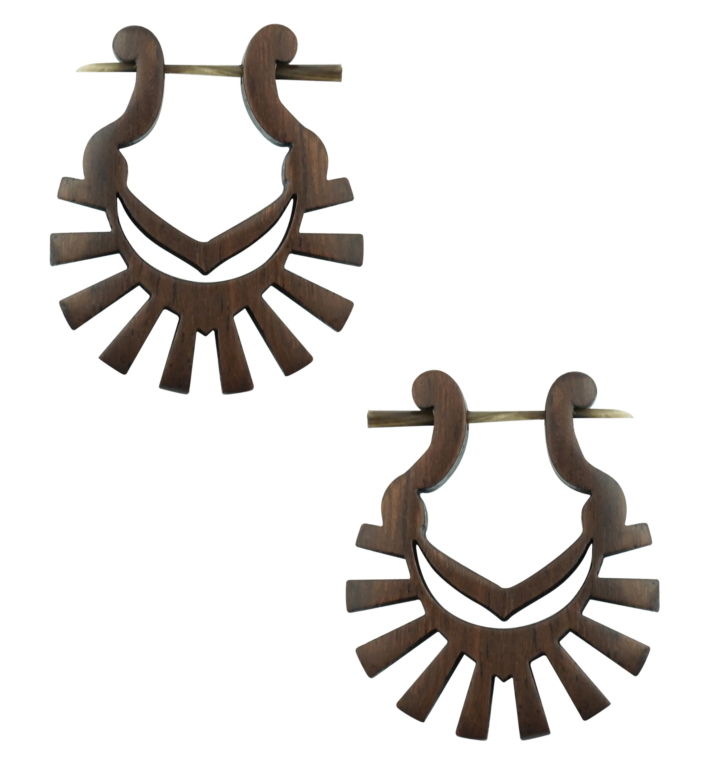 Blaze Hoop Narra Wood Earrings