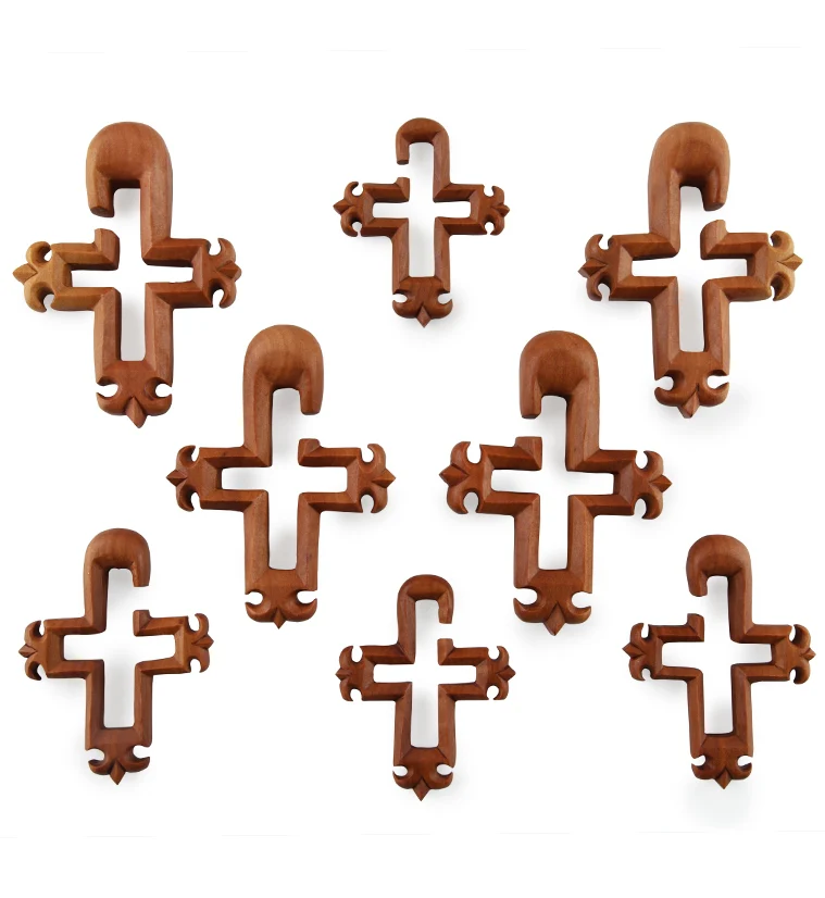 Fleur De Lis Cross Saba Wooden Hangers - Image 3