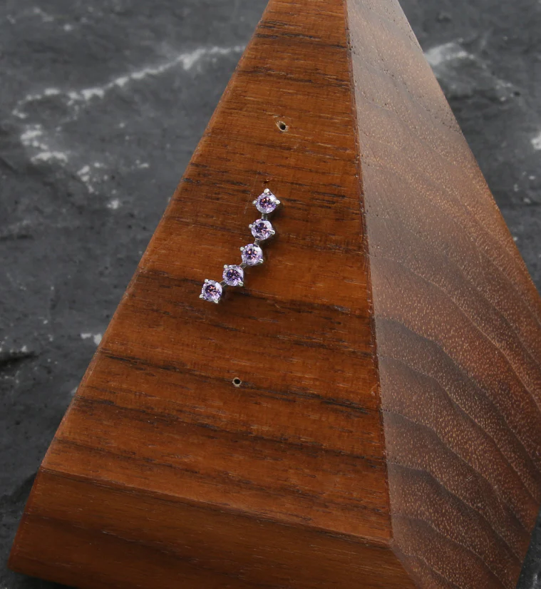 Flex Amethyst CZ Threadless Titanium Top - Image 2