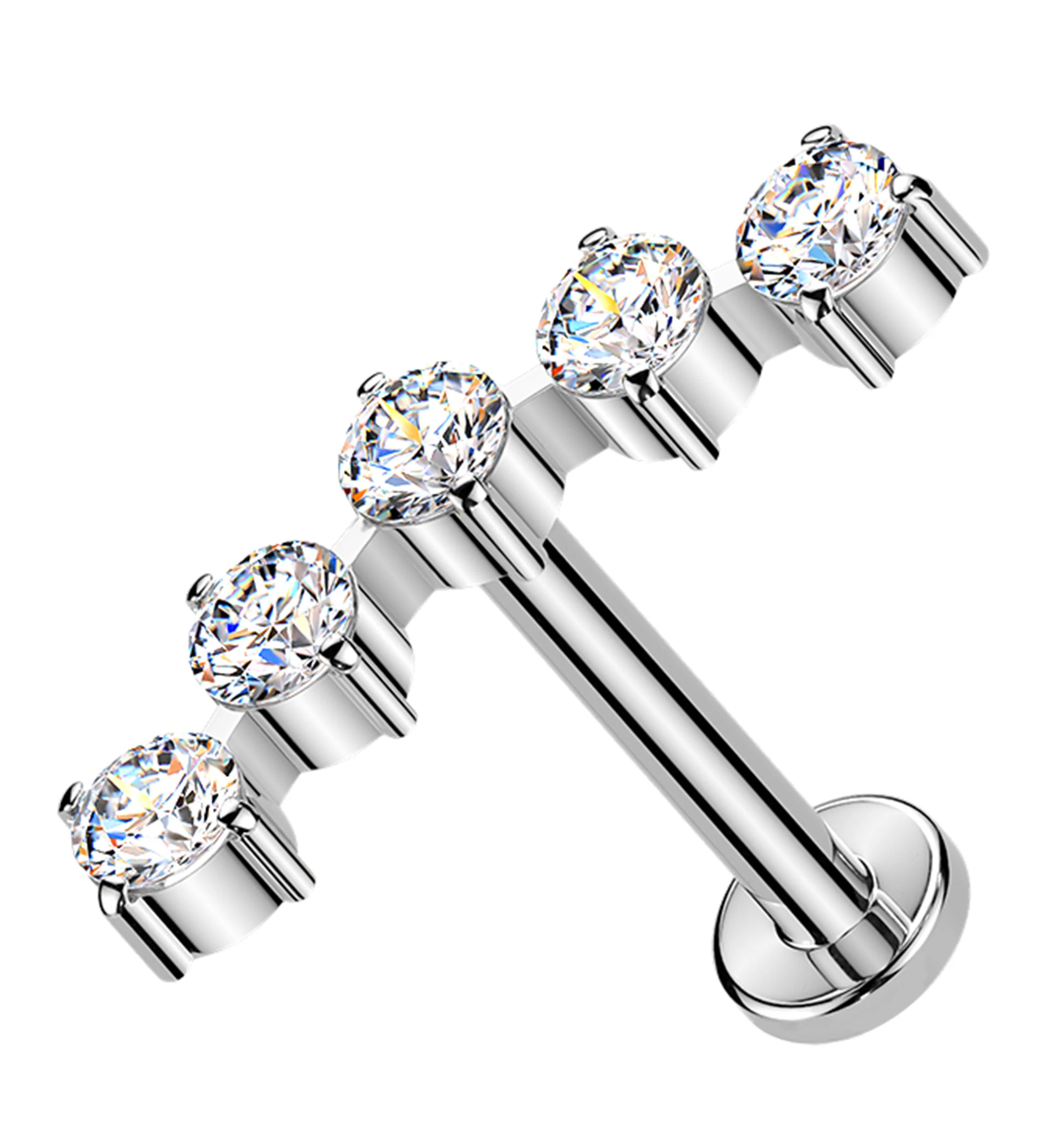 Flex Clear CZ Threadless Titanium Labret