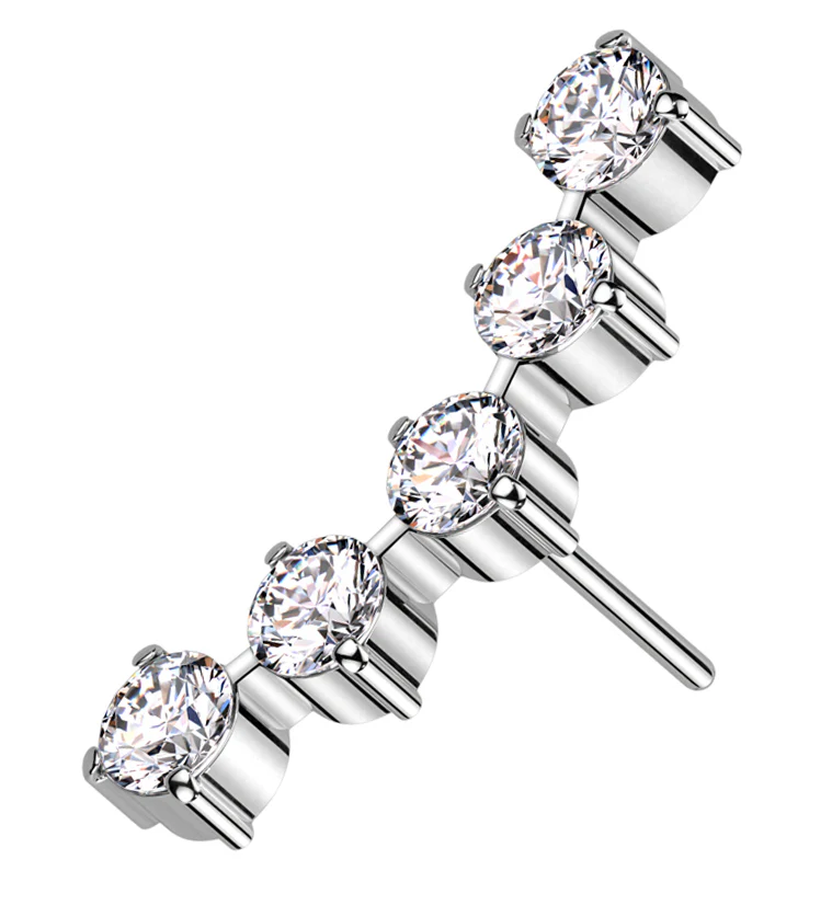 Flex Clear CZ Threadless Titanium Top