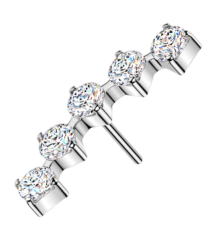 Flex Moissanite Gem Titanium Threadless Top