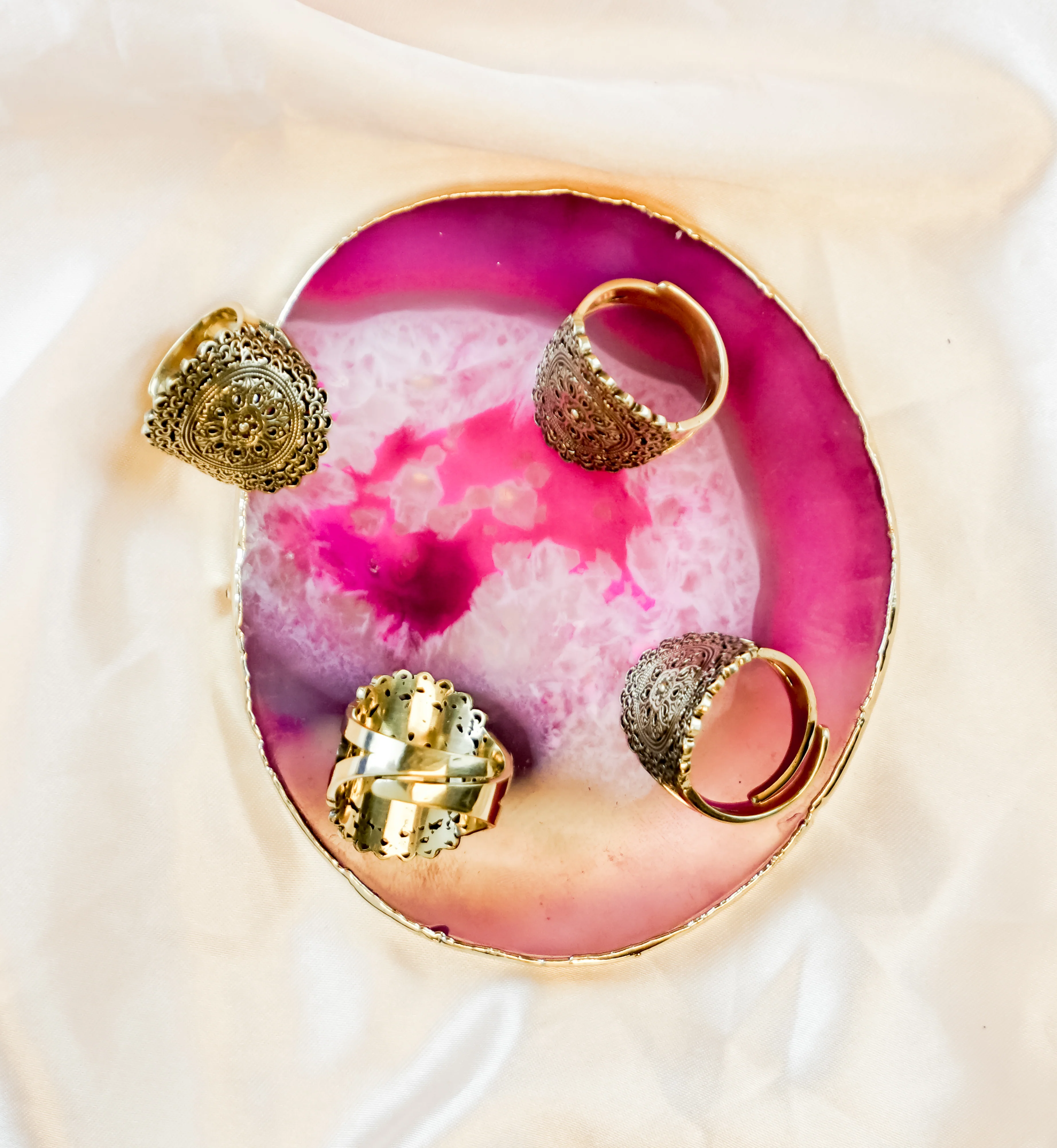 Flower Lattice Brass Ring - Image 4