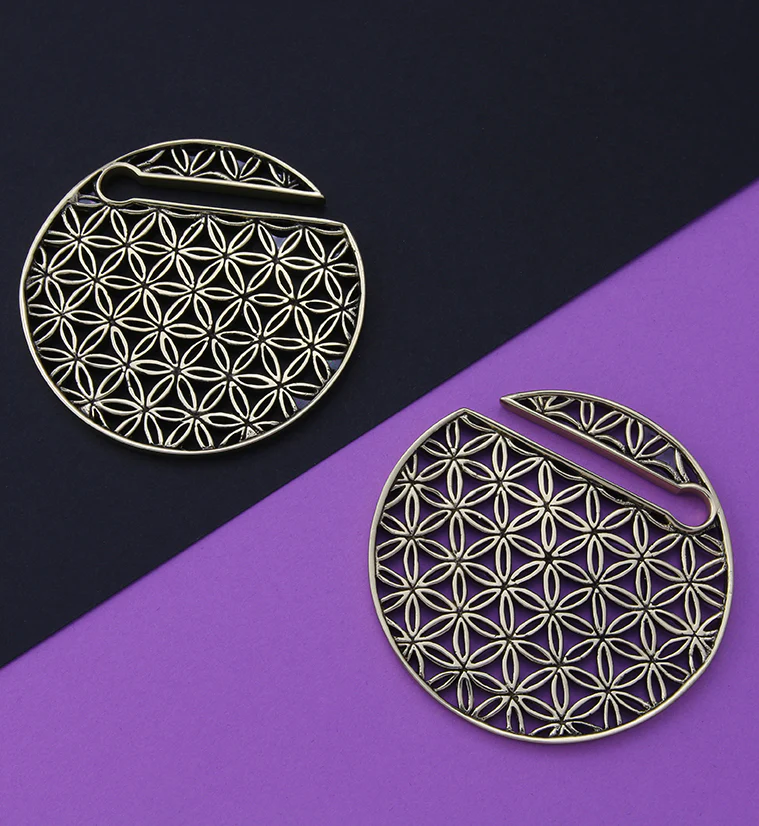 Flower of Life Disk Golden Ear Weights - Image 4