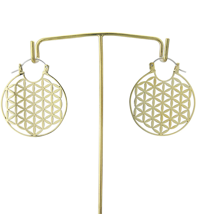 Flower of Life Brass Ear Weights - Image 6