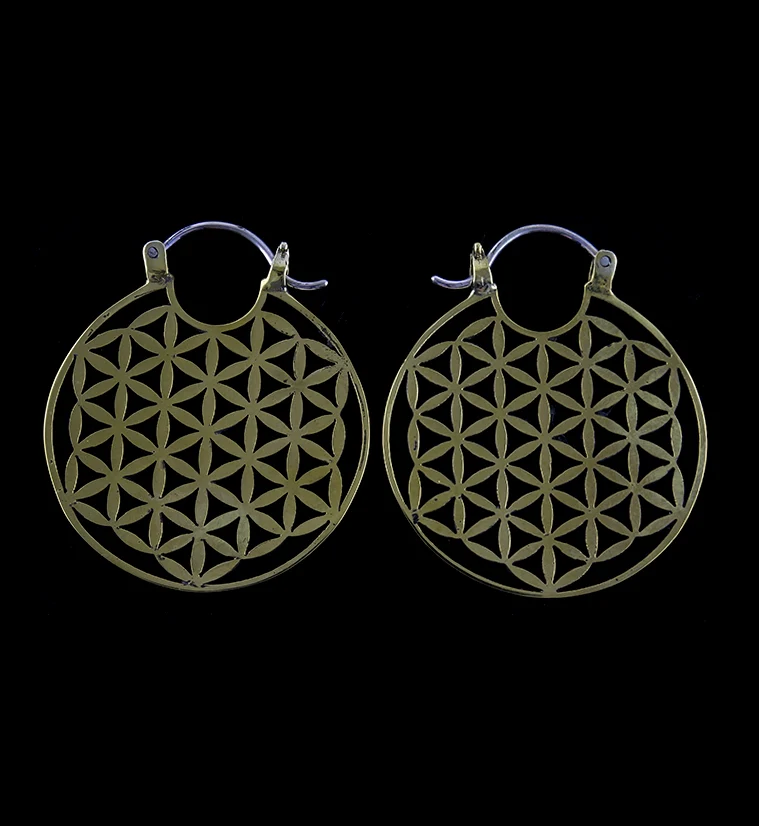 Flower of Life Brass Ear Weights - Image 7