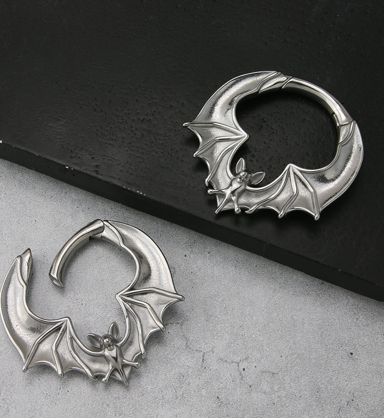 Flying Bat Stainless Steel Hinged Ear Weights - Image 2